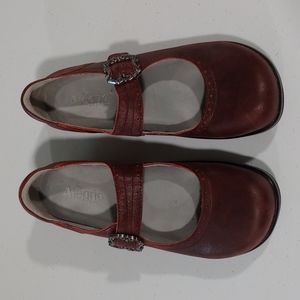 Alegria Burgundy Shimmer Mary Jane Shoes